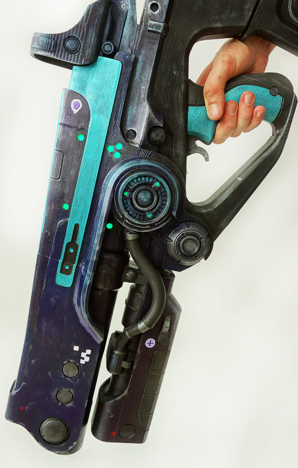 Hard Light auto rifle with LED’s